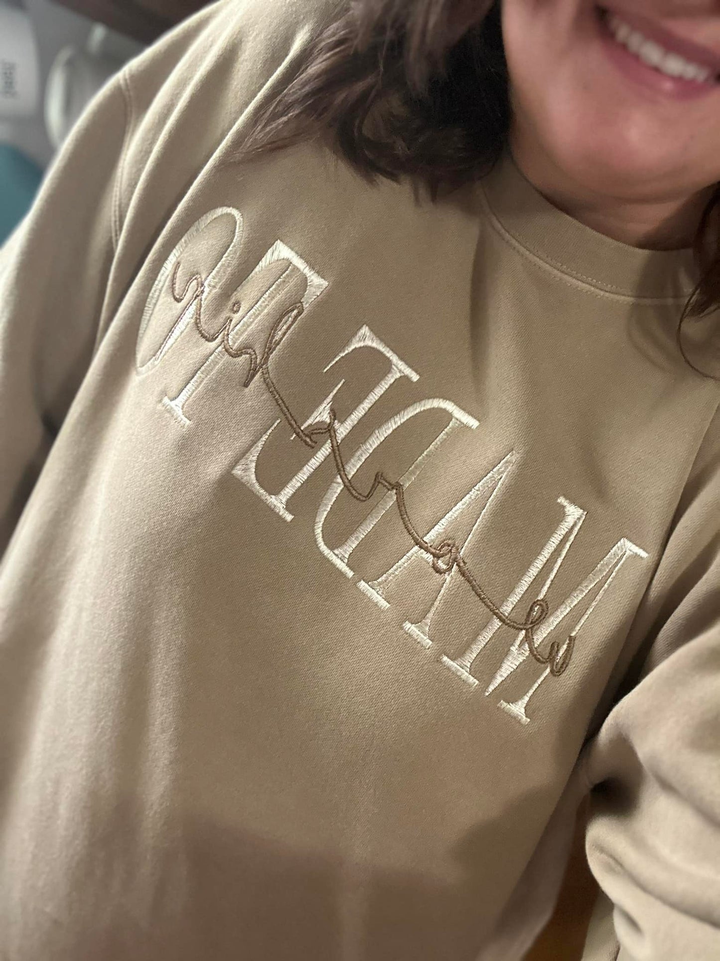 Embroidered Made to worship crew