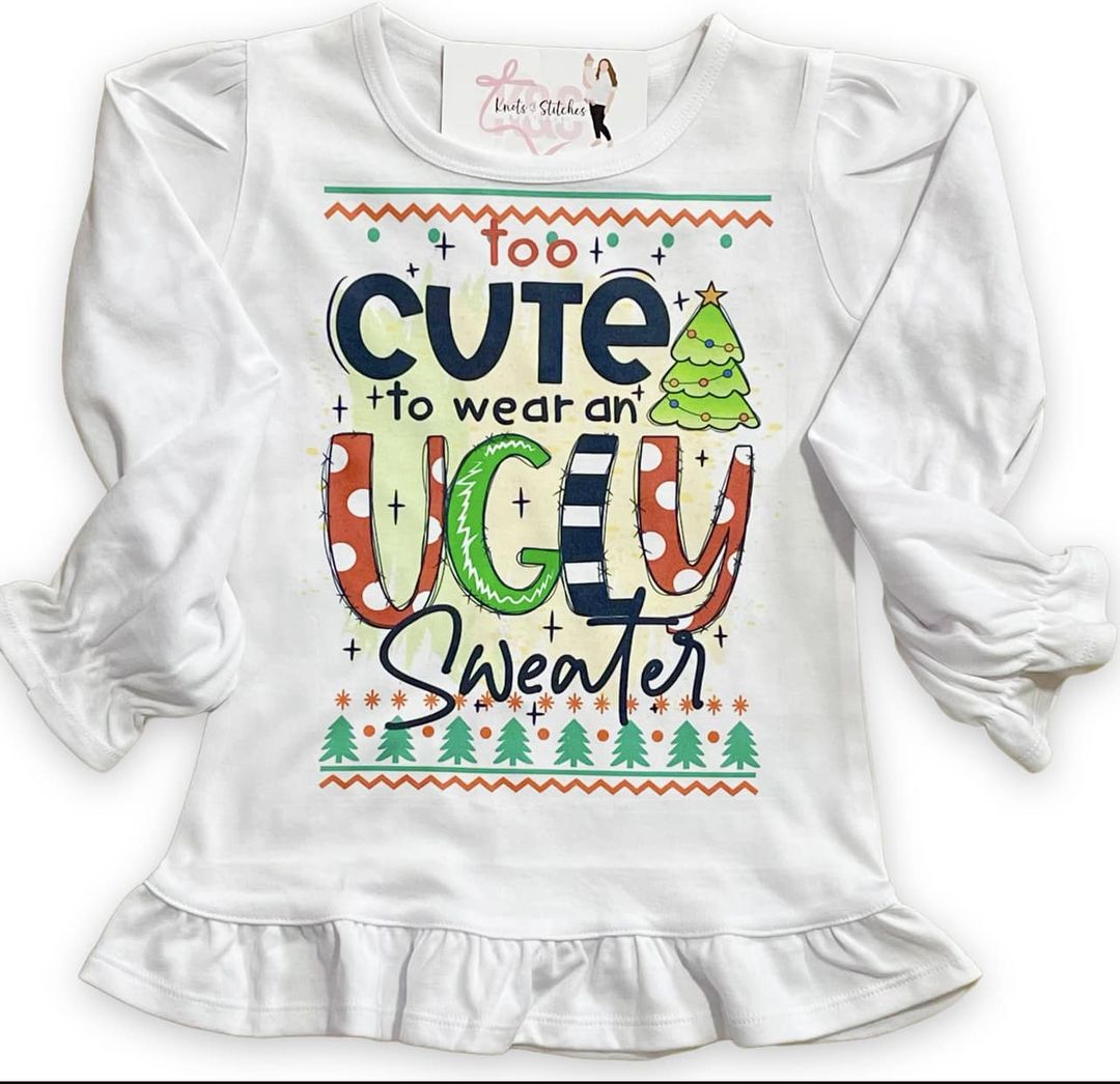 Too cute to wear an ugly sweater shirt