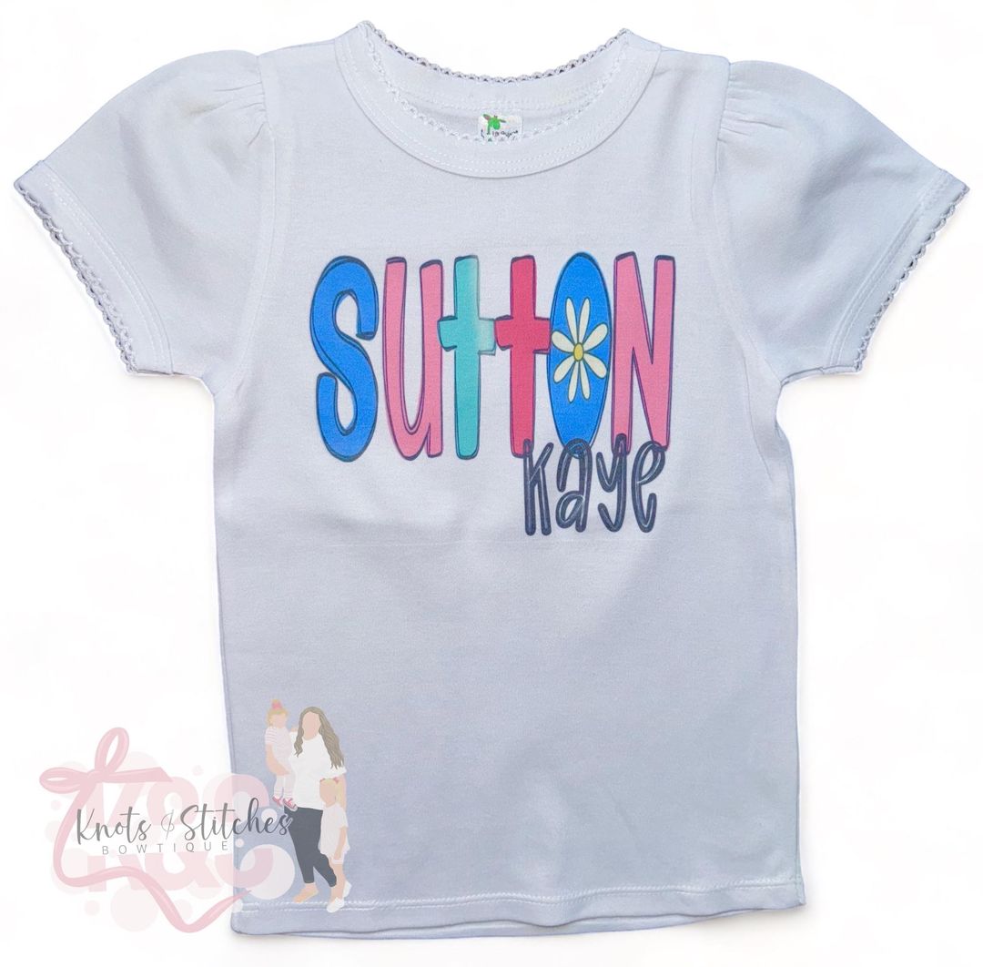 Personalized Daisy alpha tee