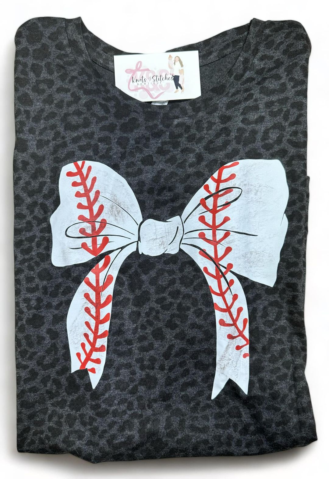 Vintage baseball bow tee