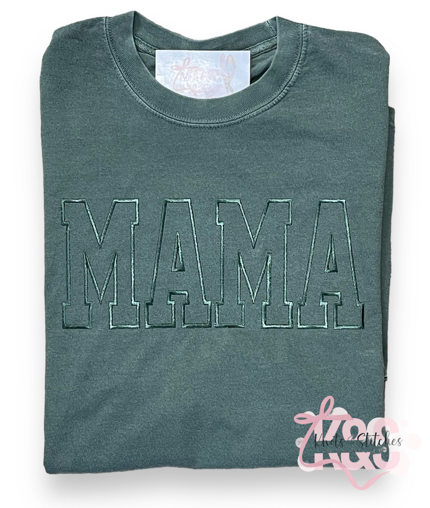 Embroidered varsity MAMA tee