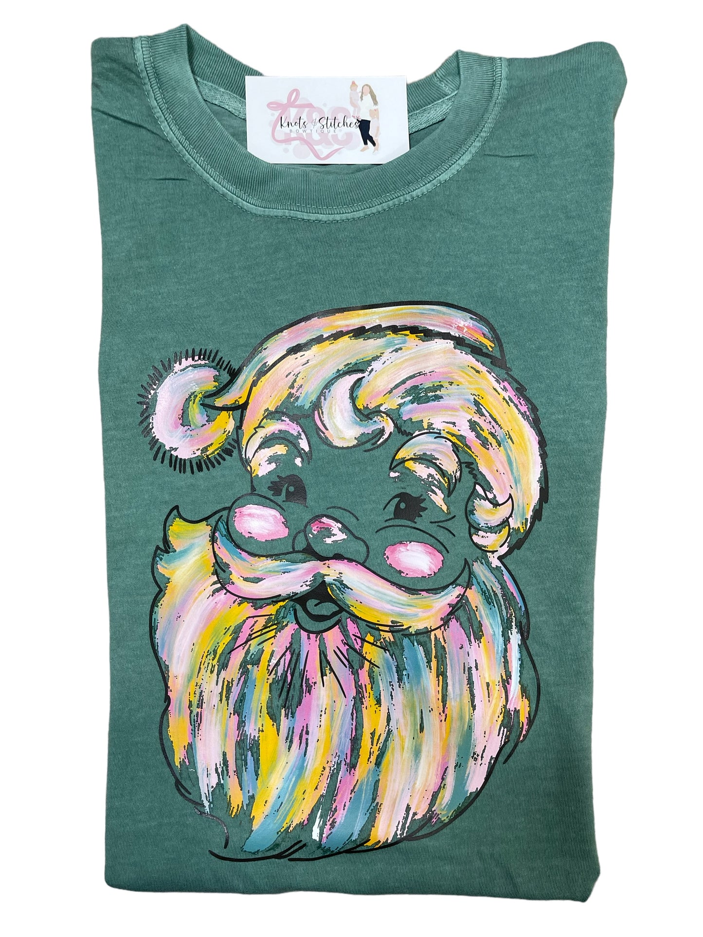 Watercolor Santa tee