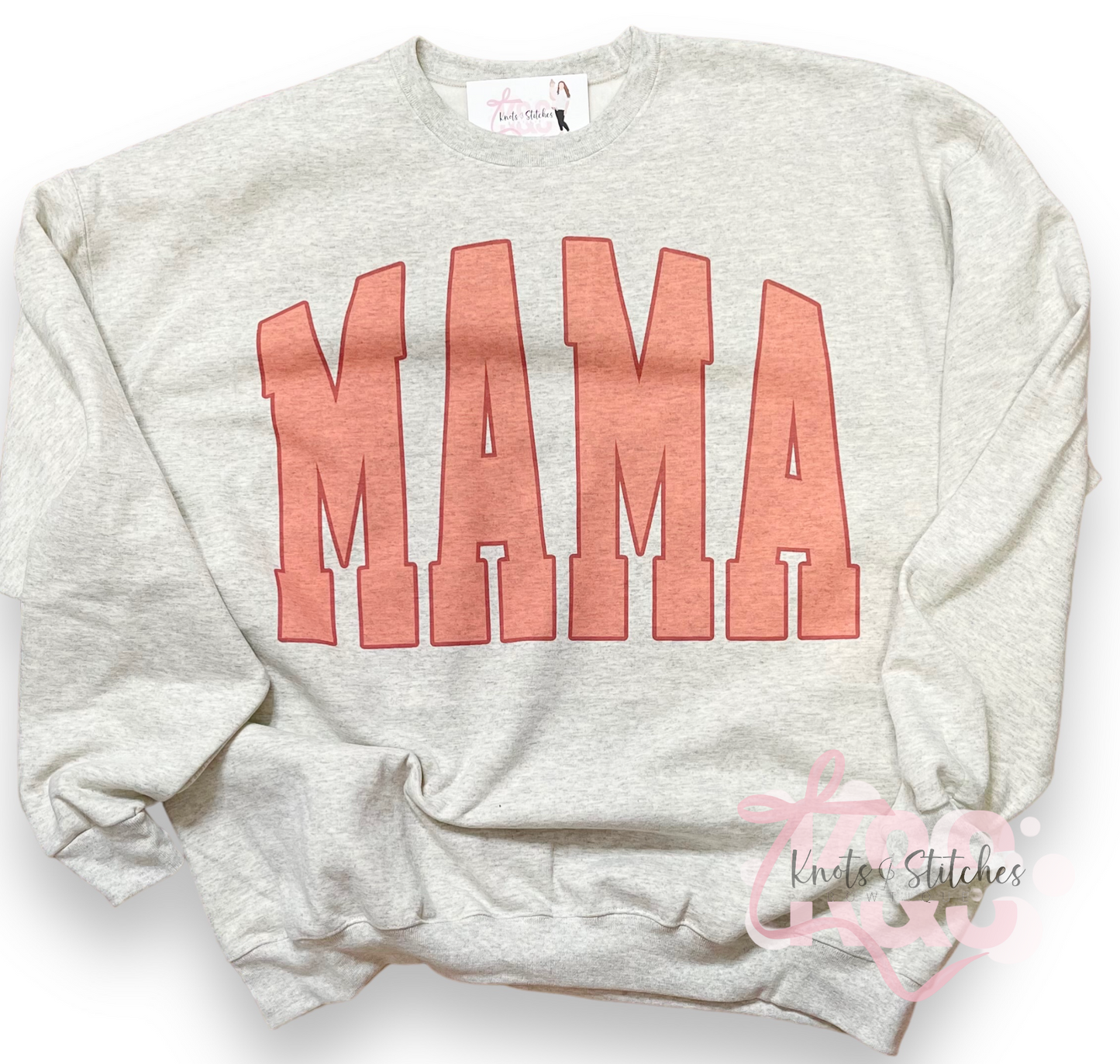Oversized mama printed crew