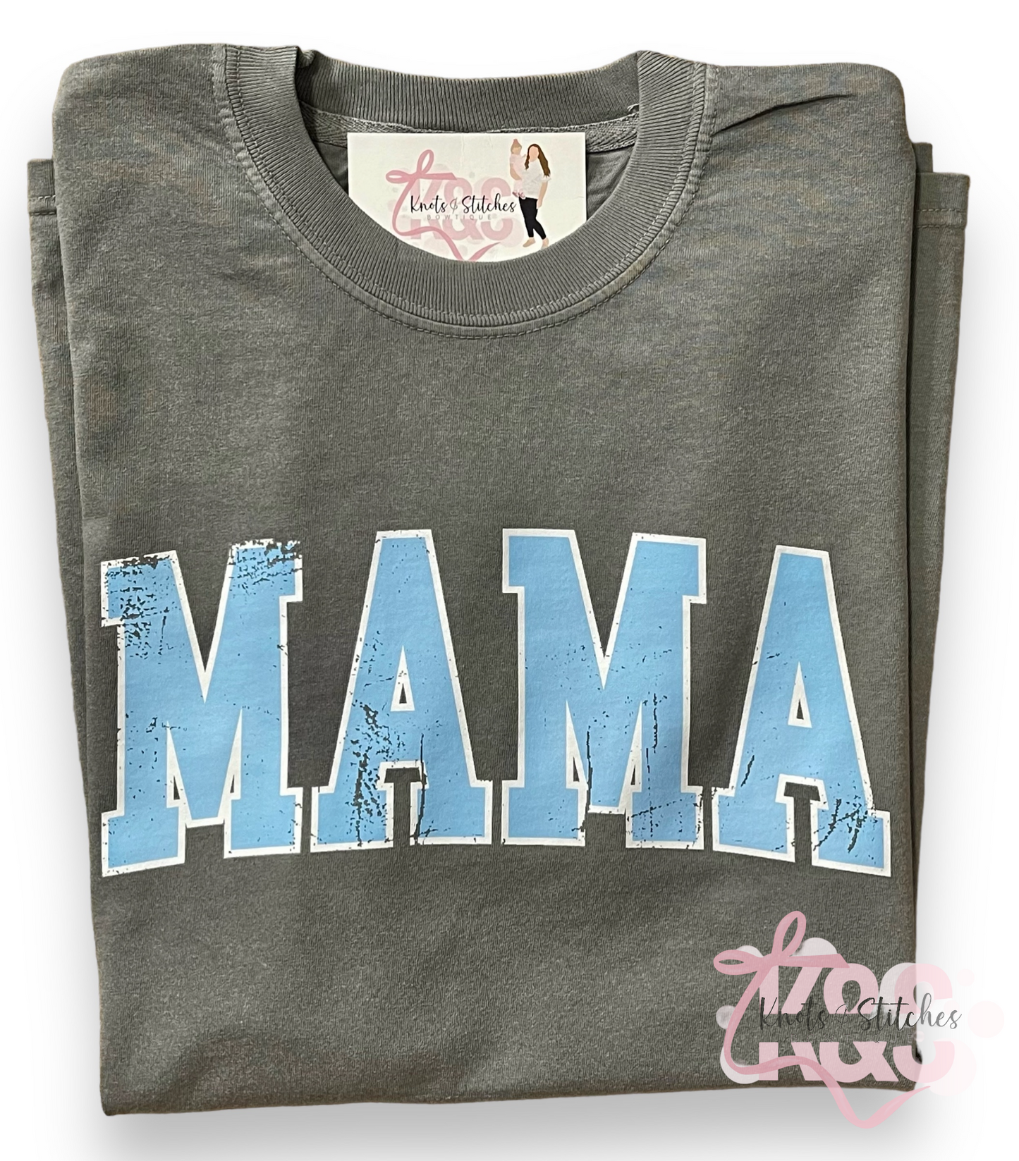 Distressed mama tee