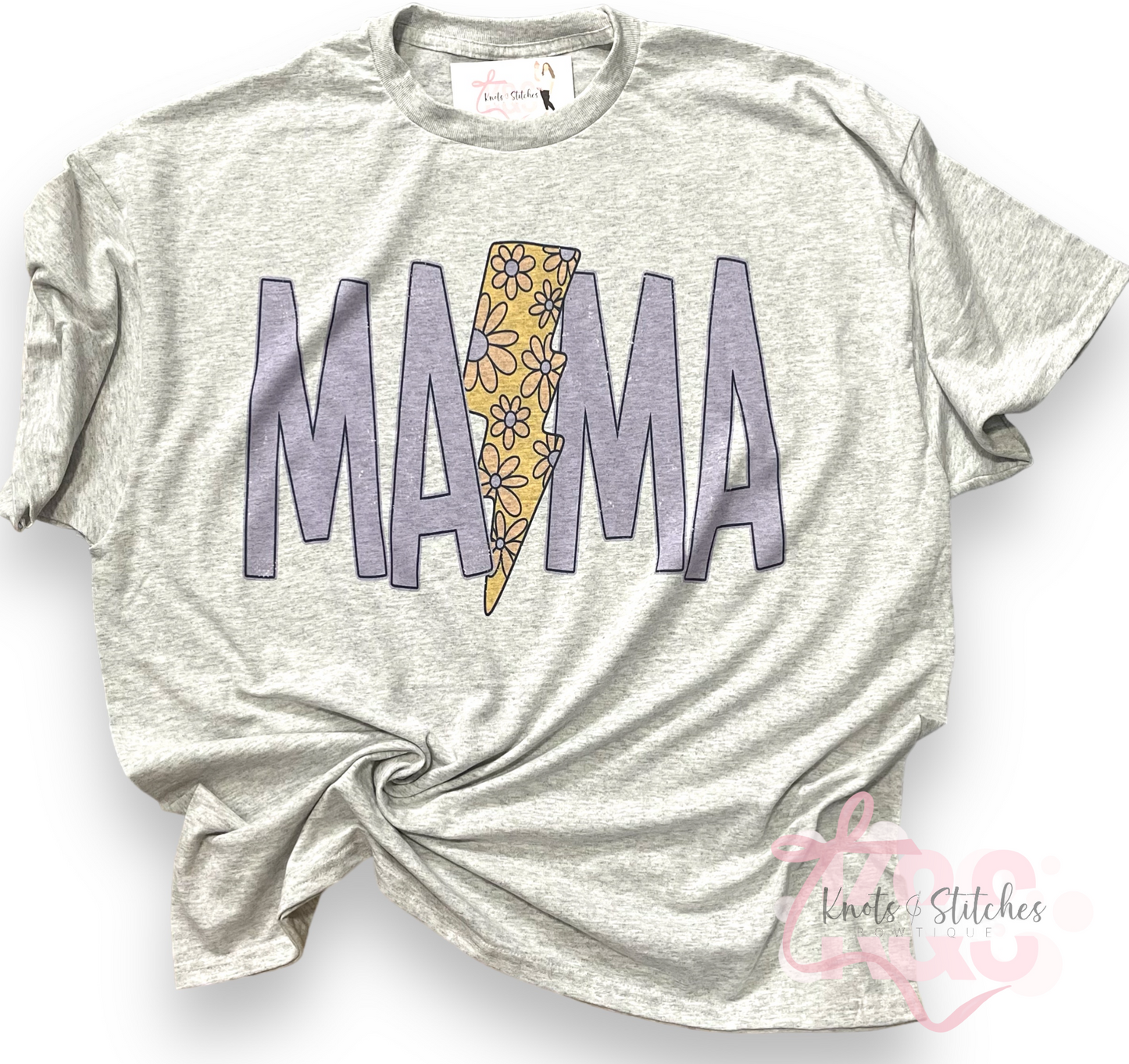 Oversized floral daisy MAMA tee