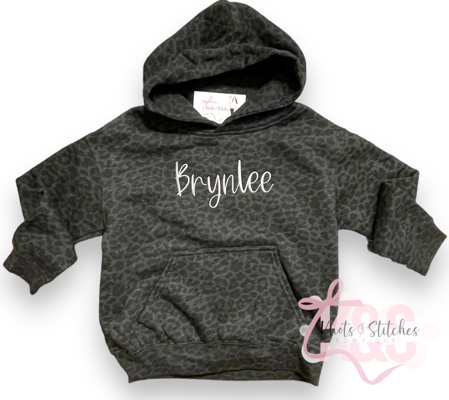 Cheetah embroidered hoodie