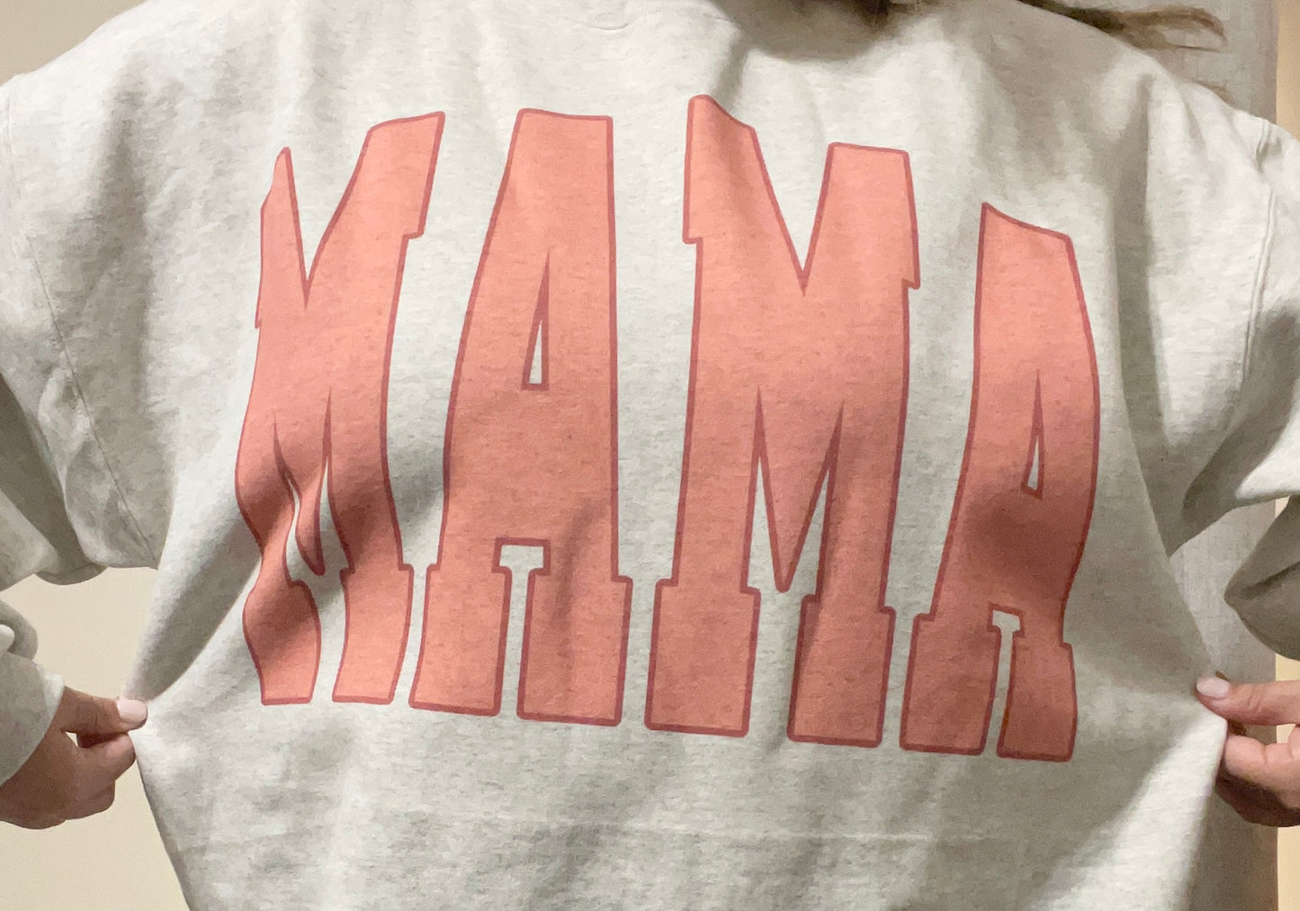 Oversized mama printed crew