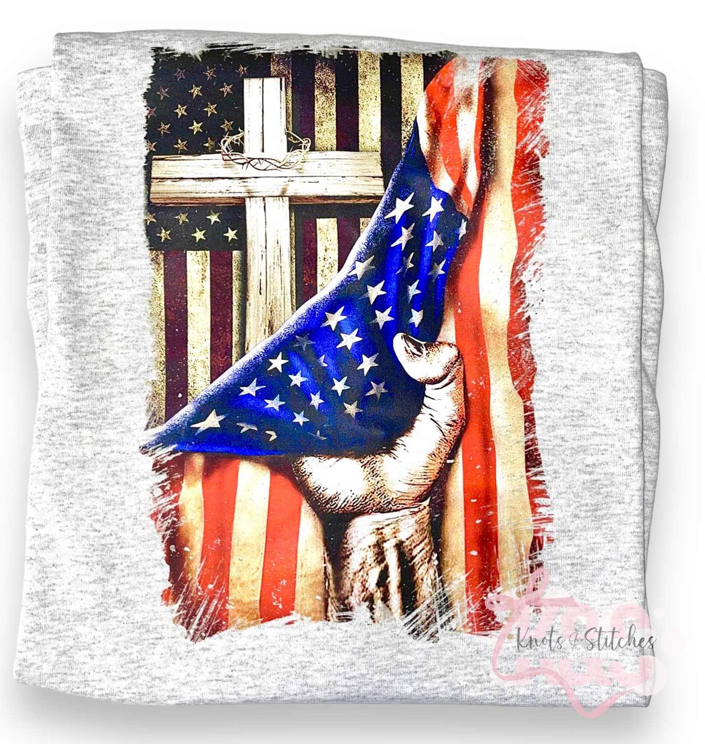 Flag cross tee