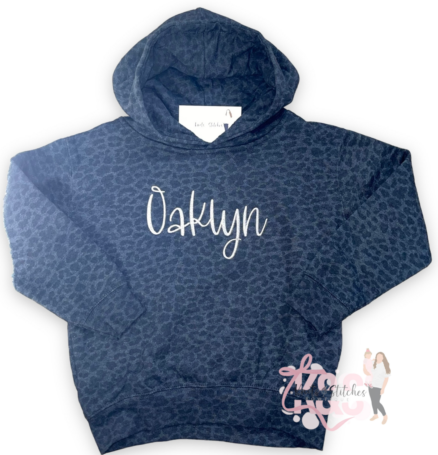 Cheetah embroidered hoodie