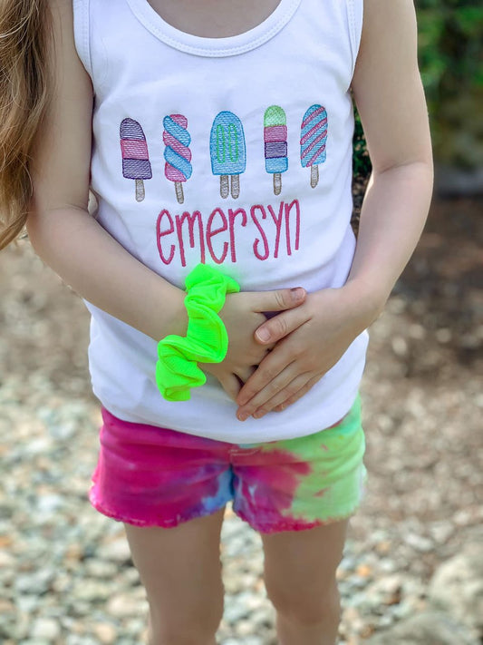 Embroidered personalized popsicle tank