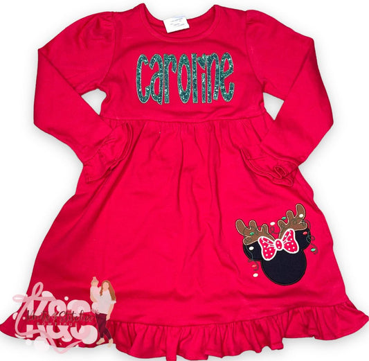Personalized Mouse Christmas dress