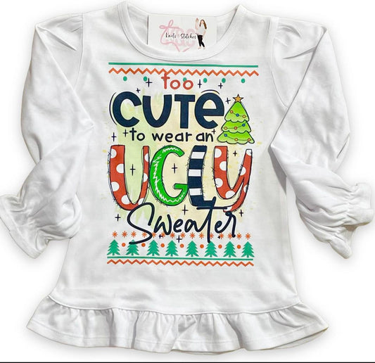 Too cute to wear an ugly sweater shirt