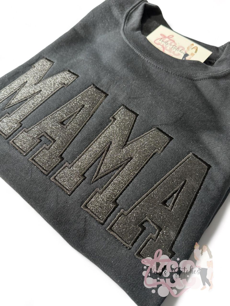 Embroidered Black Sparkle name shirt