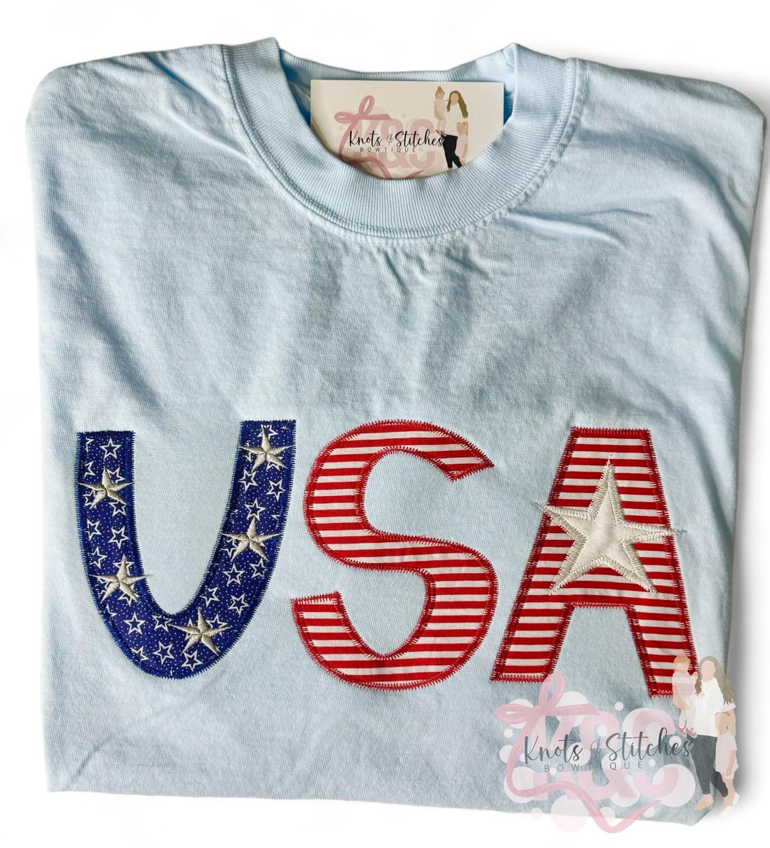 USA Embroidered tee