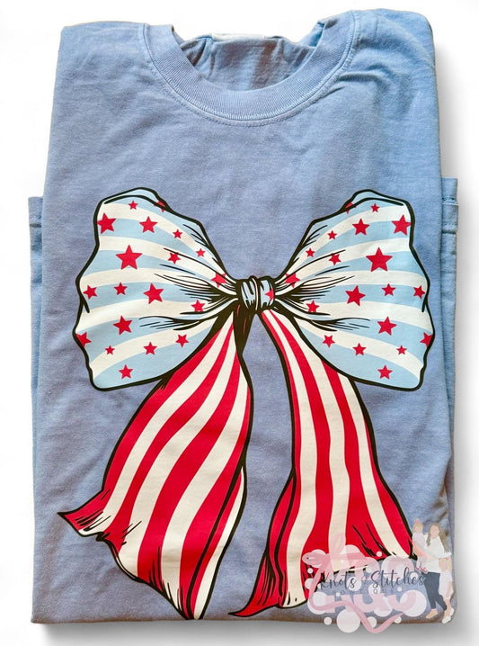 Oversized Patriotic bow tee