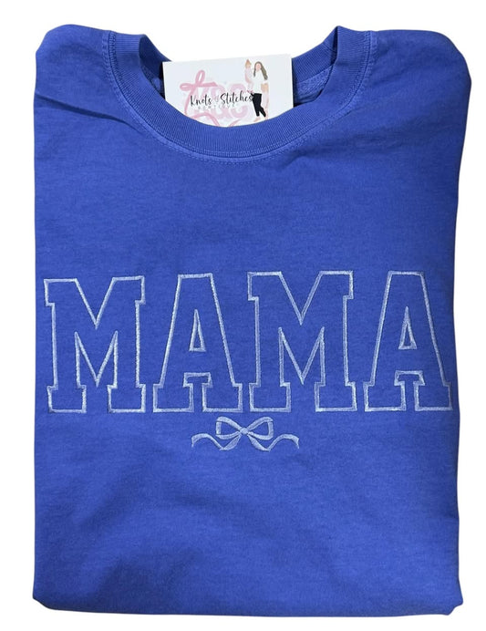 RTS Embroidered MAMA bow tee