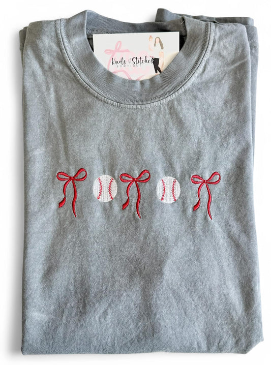 RTS Baseball and bows tee