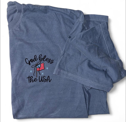 RTS Navy God Bless the USA tee