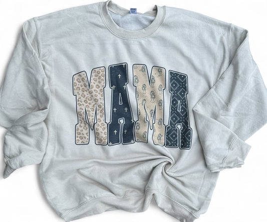 MAMA tiger mixed crewneck
