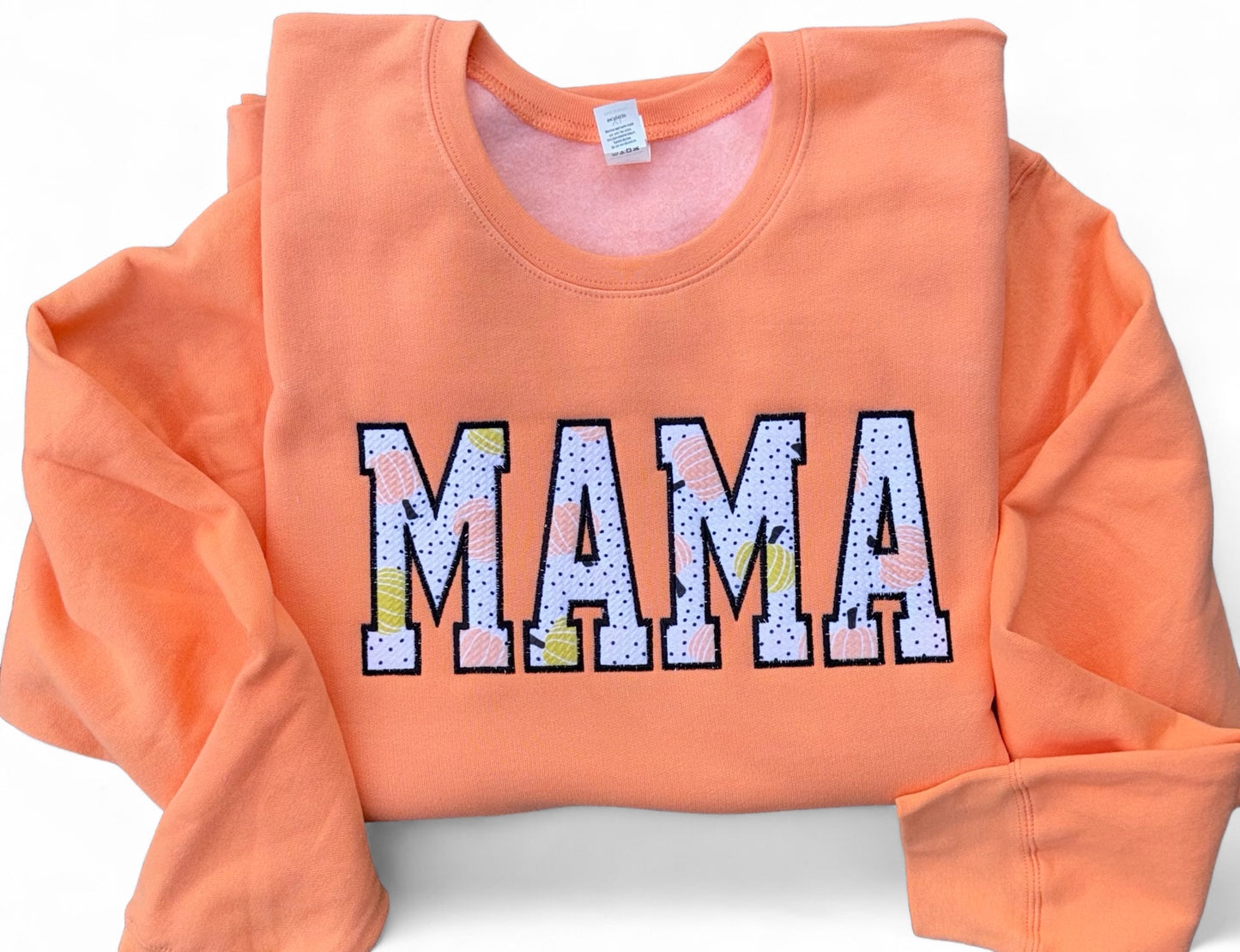 RTS Embroidered pumpkin mama crew