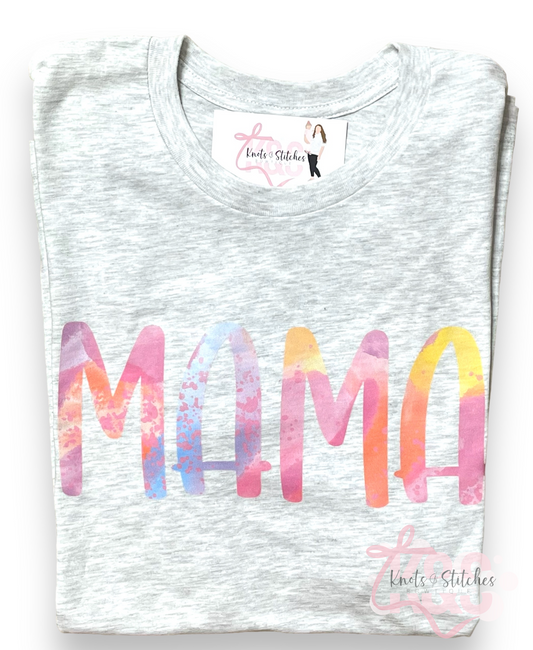 Tie dye mama tee