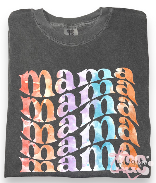 Tie dye mama tee