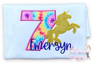 Embroidered unicorn birthday